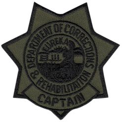 "CDCR" CALIFORNIA DEPT. OF CORRECTIONS & REHABILITATION - Captain Soft Badge Star - SUBDUED